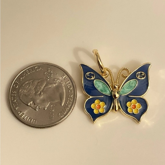GUCCI GG Blue Butterfly Charm Pendant💓 - Picture 5 of 7